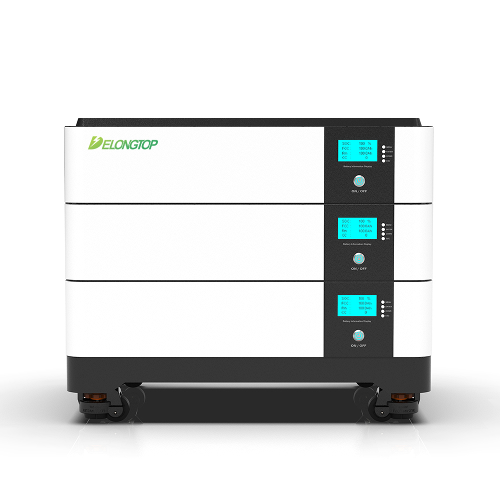 30Kwh (51.2V200Ah x 3) Verplaatsbare stapel Energieopslagbatterij voor huishoudelijk gebruik